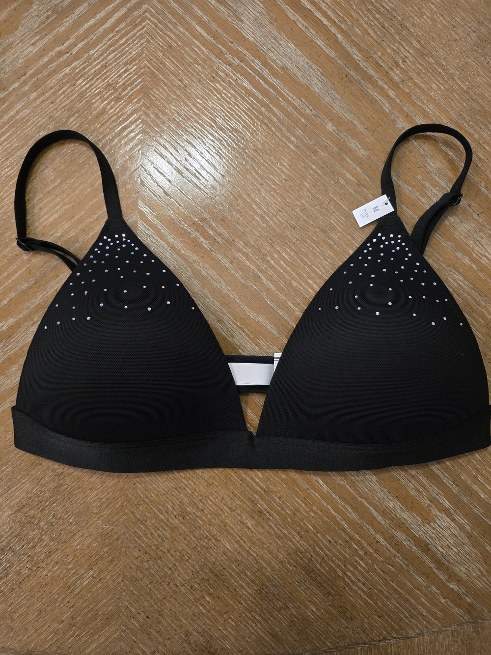 Victoria's Secret PINK Push Up Mesh Diamante Bralette NWT Size M